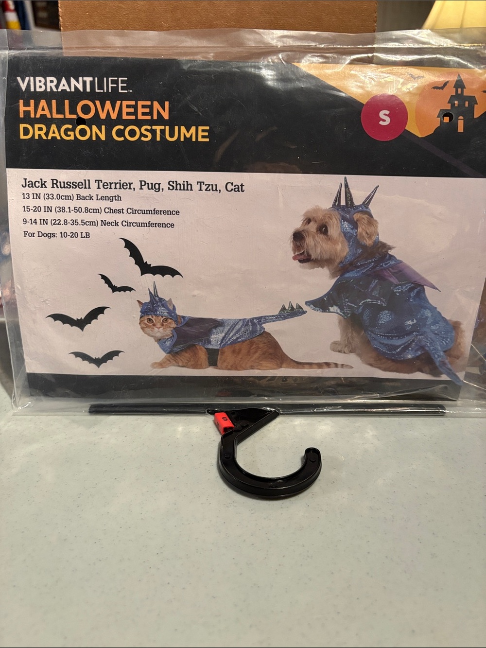 Vibrant Shimmering Blue Dragon Pet Costume